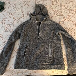 The North Face Gray Half-Zip Hoodie Sweatshirt